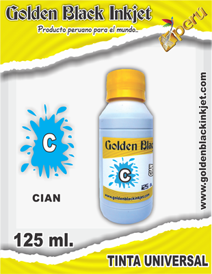 Frasco 125ml de Tinta CIAN para Recarga de Cartuchos HP, Canon, Lexmark